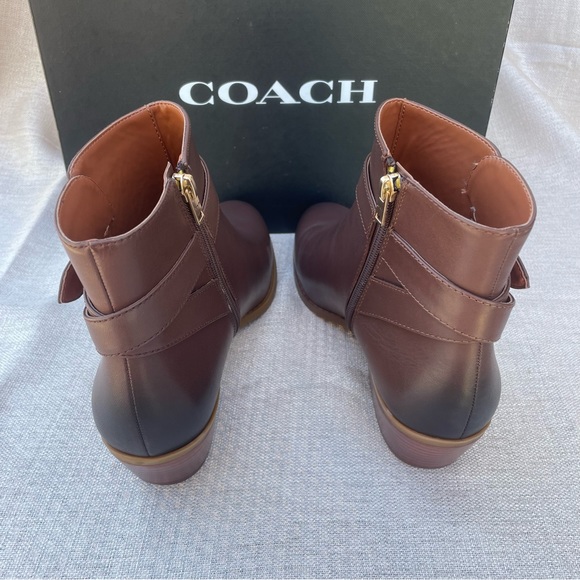 NWT Coach Debi Leather Bootie Walnut 10 - Picture 4 of 6
